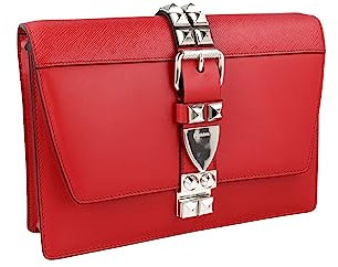 Prada Damen Rot Saffiano Leder Schultertasche 1BD120