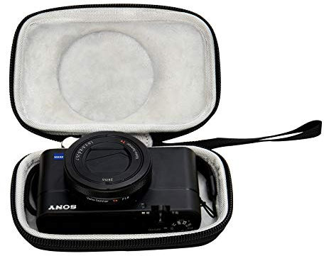 BTOPCASE Housse de transport rigide en EVA pour appareil photo numérique compact Sony RX100 VII/RX100 VI/RX100 V/RX100 IV/RX100 III/RX100 II Noir et gris à l'intérieur