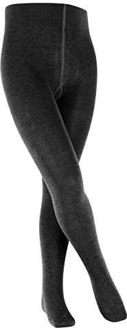 FALKE Unisex Kinder Strumpfhose Family K Ti nachhaltige Baumwolle dick einfarbig 1 Stück, Grau Anthracite Melange 3080, 152-164