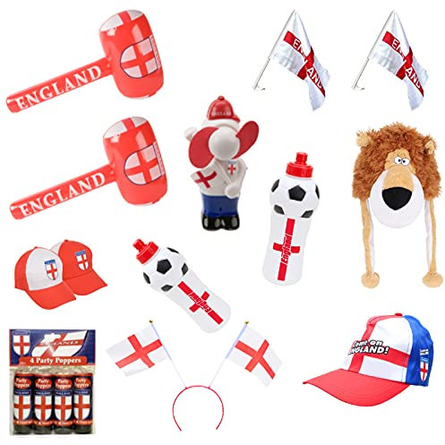 Toyland® England Party Bundle - 16 Teile - Euro 2021 Football Party - Feierlichkeiten zum Ende der Lockdown-Feier