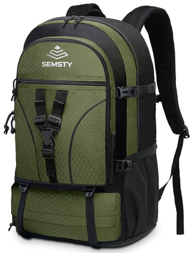 SEMSTY 40 l/50 l erweiterbarer Wanderrucksack für Damen und Herren, Camping-Rucksack
