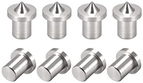 sourcing map 8Stk. 4mm Bohrzentrum für Dübel Zapfen Edelstahl Holzbearbeitung Dübel Zentrierwerkzeug
