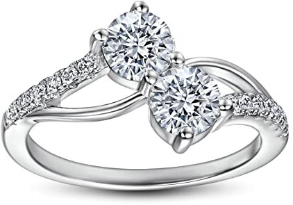 Ayoiow Ring Frauen 925 mit Zirkonia, Ringe Verlobung Damen Ranke Ring Größe 49 (15.6)