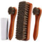Unekez 4 Stück Rosshaar Schuhbürste Glanz Kit Schuhcreme Kit Lederschuhe Stiefel Reinigungsbürste Pflege Clean Dauber Applikatoren