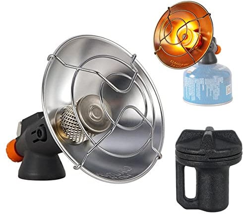 Camping Gas Heater, Portable Indoor Gas Heater, Heating Gas Canister Heater, Ceramic Portable Patio Heater, for Portable Travel Camping Caravan Fishing Home Indoor and Outdoor (electric ignition)