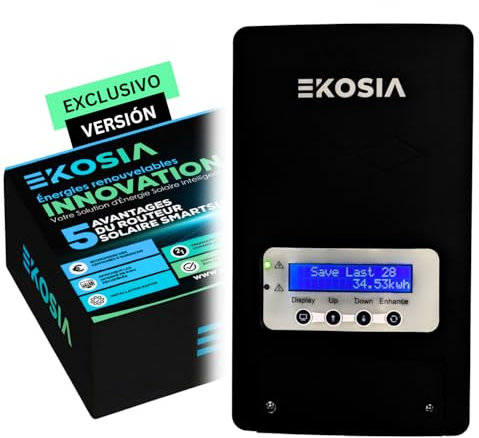 Routeur Solaire EKOSIA V2.2 - Optimisé, Réactif, Économique - 5m Filaire - Compatible Onduleur Hybride - pour Chauffe Eau Thermostat Mécanique - Manuel Français