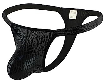 MuscleMate 2023 Neue Herren Tanga G-String Unterwäsche mit Pailletten, Hot Herren Tanga G-String T-Rücken Unterhose mit Pailletten, Schwarz, Medium