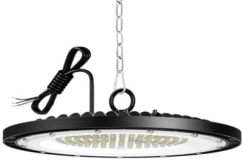 1 Pack 300W UFO LED High Bay Light, Hallenstrahler 40000LM, 6000K Kaltweiß UFO LED Werkstattlampe, IP65 Wasserdichte Industrielampe High Bay Licht für Turnhalle Fabriken,Garage,Lagerhaus Beleuchtung
