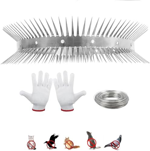 XQZMD Marderschutz Fallrohr, Marderabwehr aus Galvanisiertem Stahl für Haus, Katzenabwehrgürtel, Waschbär Abwehr Marderschutz für Dachrinne und Baum, mit Handschuhe und Eisendraht (32mm*1m)