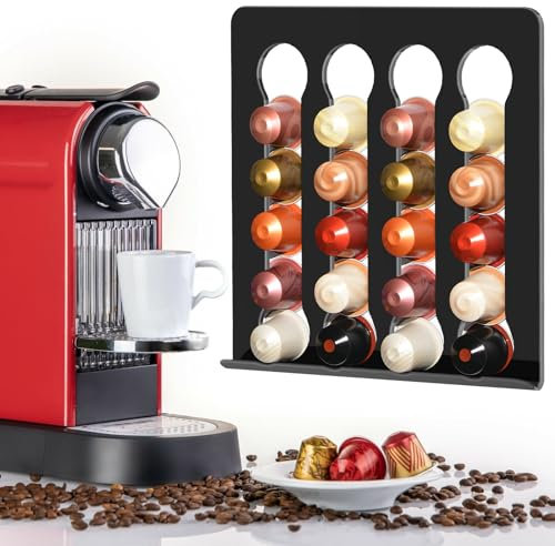Mudvime Support magnétique pour dosettes de café Nespresso OriginalLine – Accepte 40 dosettes, parfait pour petite cuisine, appartement, bureau