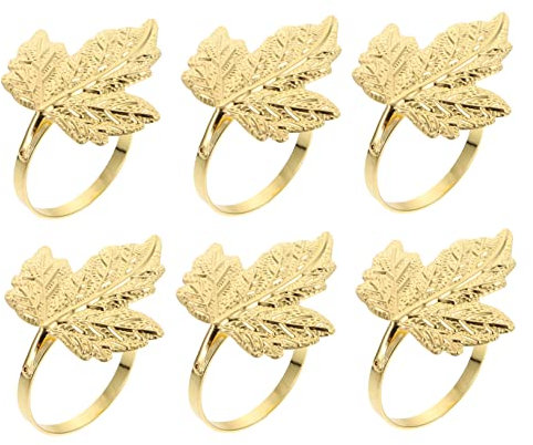 MUCKLILY 12 STK Ginkgo Blatt Serviettenringe Zierringe Für Servietten Blattserviettenringe Ernten Fall Maple Leaf Serviettenschnalle Herbstdeko Esstisch Partnersuche Rostfreier Stahl Kerze