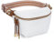 HKCLUF Gürteltasche Damen, Veganes Leder Bauchtasche Damen Stylisch Hüfttasche Umhängetasche mit 2 Riemen Cremefarben
