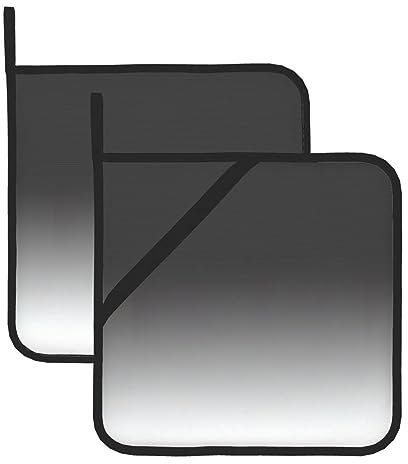 Wurton Juego de 2 soportes para ollas de color blanco a negro, resistentes al calor, para cocina, microondas