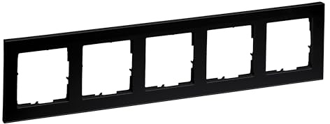 LEGRAND, SEANO+ 5-fach Rahmen, halogenfreies Thermoplast, nachhaltige Produktion und Verpackung, Farbe: Schwarz lackiert, 765385