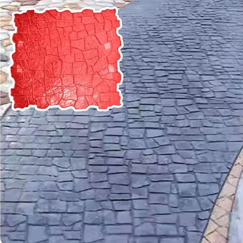 Beton Stempel Antike Betonstempel mit Steinziegelmuster, Nahtlose Betonabdruck-Beschaffenheitsmatten, Unregelmäßige Maschensteine Bilden Formen für Gehwege, Einfahrten, Hofterrassen ( Color : 87cm/34