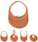 GSenhui Halbmond-Umhängetasche aus Leder für Damen – kleine Kunstleder-Schultertasche, Halbmond-Knödel-Luna-Tasche, braun