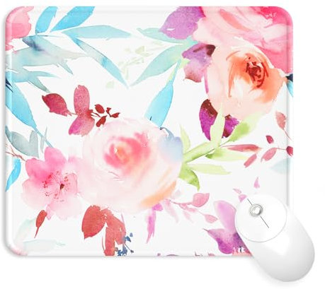 Giecy Tapis de Souris Support de Repose-Poignet, Tapis Souris Ergonomique en Gel, Tapis de Souris Frais pour Gamer, Repose Poignet Souris avec Base en PU antidérapant (15-Fleur Pastel)