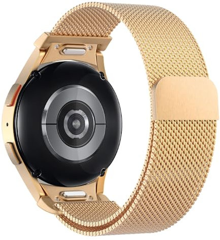 Astorgos Cinturino in Metallo Compatibile con Samsung Galaxy Watch 7 FE 6 5 4 40mm 44mm/Watch 6 4 Classic 43mm 47mm 42mm 46mm/Watch 5 Pro 45mm, Cinturino Magnetico in Maglia Milanese, Oro Rosa