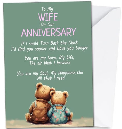 Anniversary Card for Wife, A5 Size, High Gloss, United Kingdom