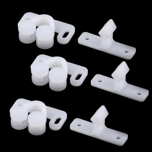 AVRUYPI Camping Car Bloc Porte Caravane Serrures Pour Camping-car Bloc Porte Exterieur Pour Caravanes, Camping-Cars, Volets, Armoires Blanc 3 Paires