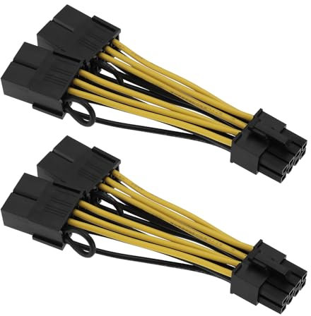 eMagTech 2 Stück Grafikkarten Stromkabel 18 AWG Verzinntes Kupfer CPU 8-poliger Stecker auf Dual P-CIE 8-polige Buchse Kabel 030-0571-000 Kompatibel mit Tesla K80 M40 M60
