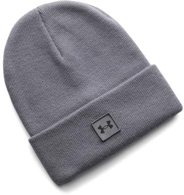 Under Armour Herren Halftime Cuff Mütze, sehr weiche Beanie aus Rippstrick, schweißableitende Strickmütze mit Umschlag,Castlerock / / Black,OSFM