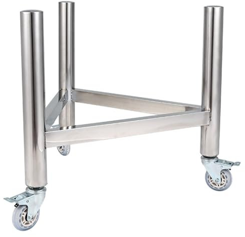 Schaufelwagen aus Edelstahl mit drehbaren Lenkrollen, Schwerlast-Plattformwagen Multifunktionaler Mover-Träger, Milcheimer-Basis Eiskübel-Ständer, Pflanzenständer beweglicher Wagen Fassrahmen