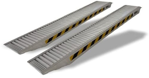 TRUTZHOLM 2 x Schwerlastrampen 212cm Traglast 3800kg/Paar Alu grau geriffelt Rampen Verladerampen