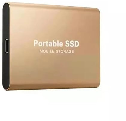 Generico SSD Portatile da 1TB ad Alta Velocità per Laptop/PC/Ipad, Archiviazione Mobile (gold, 1, TB)