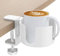Soporte Vaso Escritorio Creativo, Portavasos de Mesa de Aleación de Aluminio, Gaming Sujeta Vasos Escritorio Ajustable, Soporte Taza Bebidas Antiderrames, Cup Holder para Agua, Bebidas, Café (Blanco)