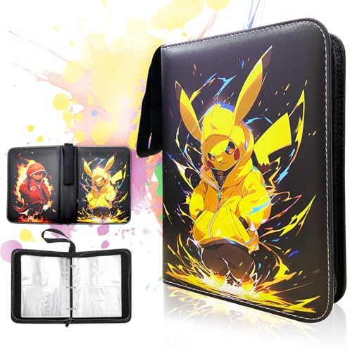 HTTMTTS 2025 Nuevo Album Cartas Cremallera Grande,65 Páginas con Capacidad para 520 Tarjetas, Cuero PU Impermeable Bolsillo para Tarjetas Extraíble(Album para Cartas Coleccionables 3)