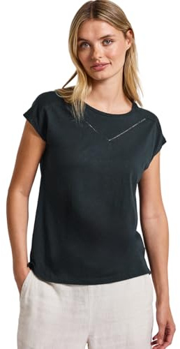 Street One Damen 3226375 Shirt mit Dekotape, Pine Grove Green, 40