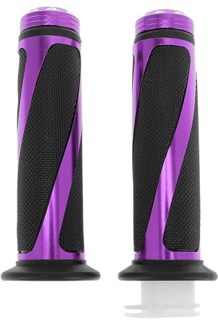 TUCKBOLD 7/8 22mm 15/16 24mm Kit Copri Manopole per Manubrio in Lega di Alluminio e Gomma per Moto Scooter Bicicletta ATV Viola 1 Set