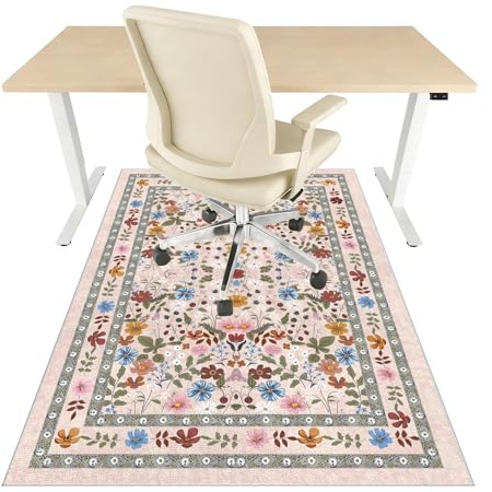 Office Chair Mat for Hard Floors, Heavy Duty Computer Desk Chair Mat for Carpet Floor Protector Mat for Office Chair, Rolling Chairs Mat Low-Pile Office Rug Non Slip Floor Mat for Office 60 x 90 cm