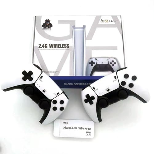 ROTREE 2026 Version Retro Game Console, 20000+Games Wireless Home Video Game Console with 2 Wireless Handles, 64G HDMI TV Plug and Play PSP Arcade Stick, Gift for Kids & Adults (White 64G 23000Games)