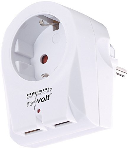revolt USB Adapter Steckdose: 2in1-Steckdose mit 2-fach-USB-Netzteil, 2,1 A, Überspannungsschutz (Stecker, über Stromnetz, Steckdosenleiste)