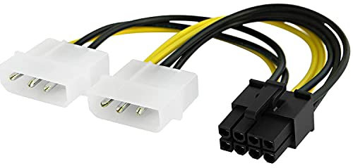 CABLEPELADO Cavo di alimentazione, maschio Molex a 4 poli a 8 pin PCI Express maschio, alimentazione a scheda grafica, 15 cm