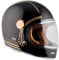 BY CITY Motorradhelm Roadster II Gold Black Unisex | Schale oder Schale aus Faser | mit Visier und Belüftungsöffnungen | herausnehmbares und waschbares Innenfutter | Klassischer oder Retro-Stil