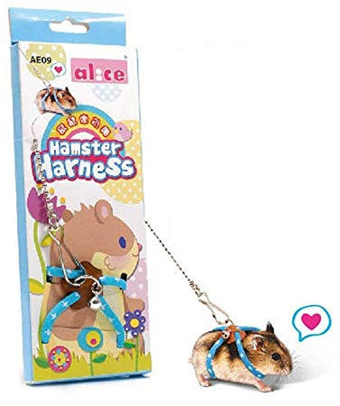 Uteruik Verstellbares Nylon-Geschirr mit Weste und Leine für Haustiere, Zwerg, Hamster, Rennmäuse, Ratten, Maus, Frettchen, Eichhörnchen, kleine Tiere, Spielzeug, 1 Stück