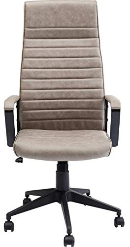 Kare Design Bürodrehstuhl Labora, moderner Designer mit Armlehnen und Gasdruckfeder, Drehstuhl höhenverstellbar, Schreibtischstuhl mit Rückenlehne Hoch, Gamingstuhl Beige (H/B/T) 128x58x56cm