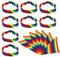 OTOTEC 15 Stücke Regenbogen Gestreiften LGBT Stolz Bandana Stirnband Armband Kopftuch Set Reiten Yoga Übung Gay Stolz Zubehör