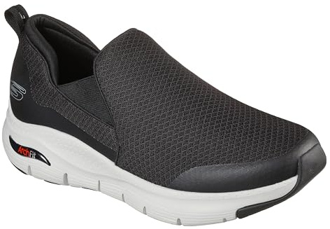 Skechers Men's Arch Fit Banlin Trainers, Black Mesh White Synthetic Trim, 11 UK (46 EU)