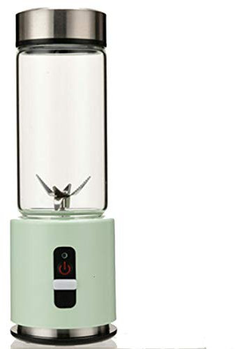 Personal Blender USB rechargeable Smoothie Blender batterie 380ml verre Coupe Juicer Blender Blender Portable Facile Petit (Green)