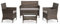 SVITA Brooklyn Polyrattan Sitzgruppe Lounge Gartenmöbel Set braun Abdeckplane