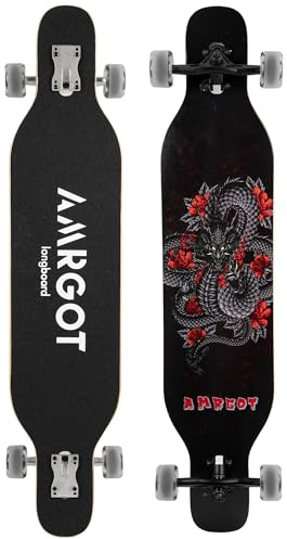 WiiSHAM Longborads Skateboards 42 inches Complete Drop Down Through Deck Crusier Pr Speed (74)
