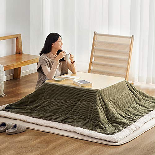 FMXYMC Tische Kaffee Kotatsu, japanischer Herd beheizter Tisch, Heizung Tatami Kaffee Heiztisch, (4PCS Set Tisch/Bettdecke/Teppich/Heizung)