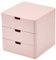 Dalanpa Organisateur de courtoisie à 3 tiroirs, rangement compact de petite taille, rose