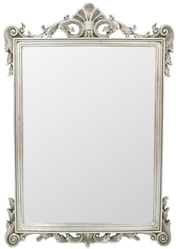 Casa Padrino Barock Spiegel Silber 75 x H. 110 cm - Wandspiegel im Barockstil - Antik Stil Garderoben Spiegel - Wohnzimmer Spiegel - Barock Möbel