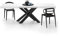 MOBILI FIVER, Mesa Extensible Emma 160(240) x90 cm, Color Cemento Blanco con Patas Cruzadas Negras, para 6-10 Personas, Mesa Extensible de Comedor, Mesa Cocina, Salon, Made In Italy