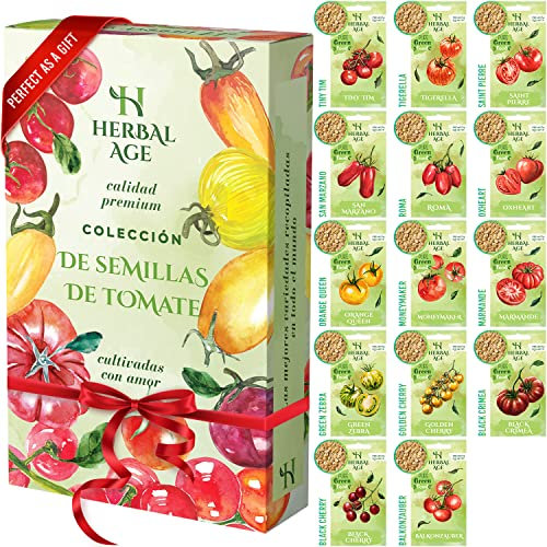 Kit De Semillas De Tomate Pack, 14 Variedades Selectas De Tomates, 480 Semillas Tomates Gigantes Para Cultivar De Semillas Huerto Frescas para Mini Huerto, Planta Interior, Semilla Tomate Cherry